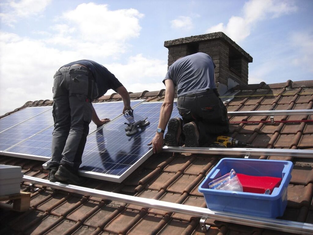 Solar power on roof. Free public domain CC0 photo.